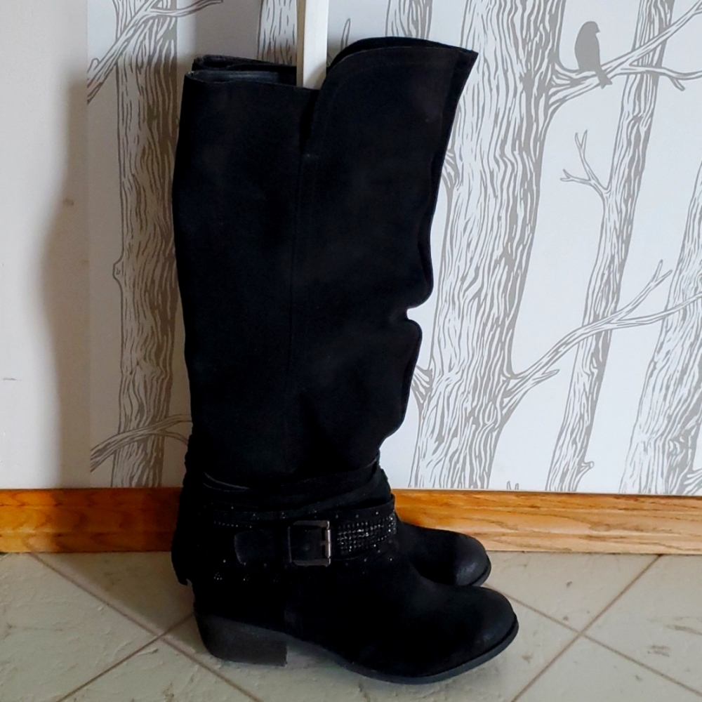 naughty monkey Black Mid-Calf Buckle Boots